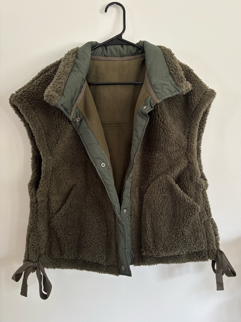 NWT | Olive Green Sherpa Fleece Vest
